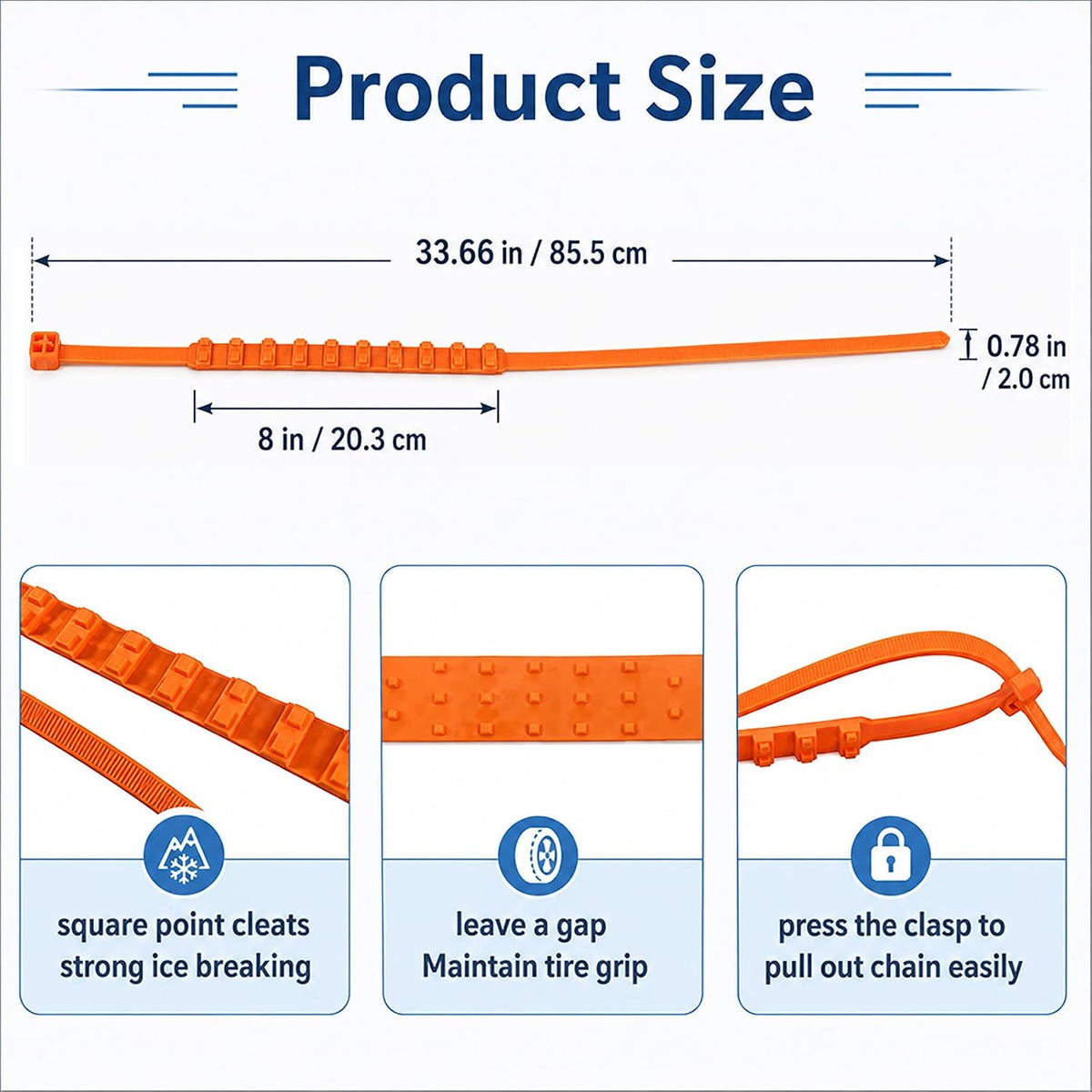 10-Pack Emergency Tire Traction Straps for Snow & Mud