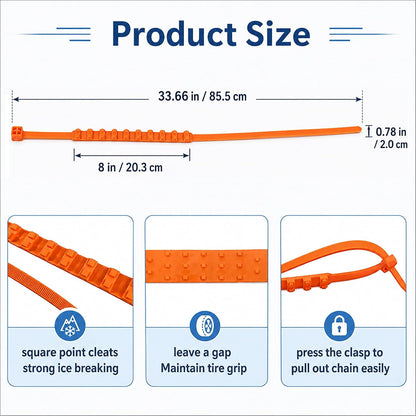 10-Pack Emergency Tire Traction Straps for Snow & Mud