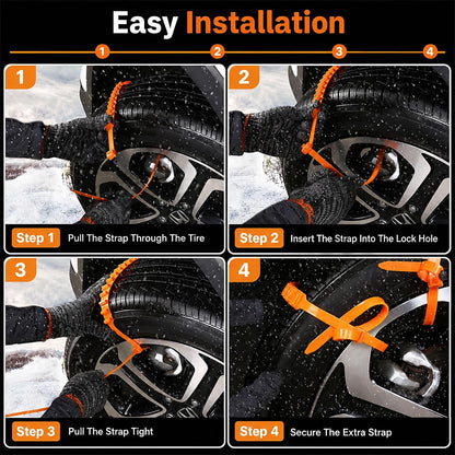 10-Pack Emergency Tire Traction Straps for Snow & Mud