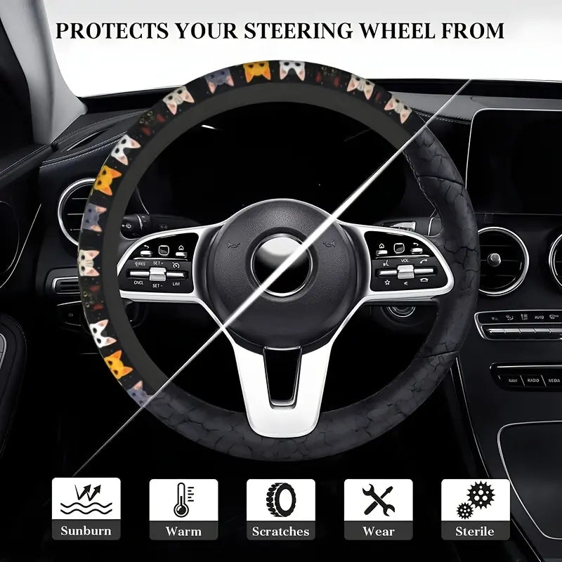 Cute Cat Paw Print Steering Wheel Cover