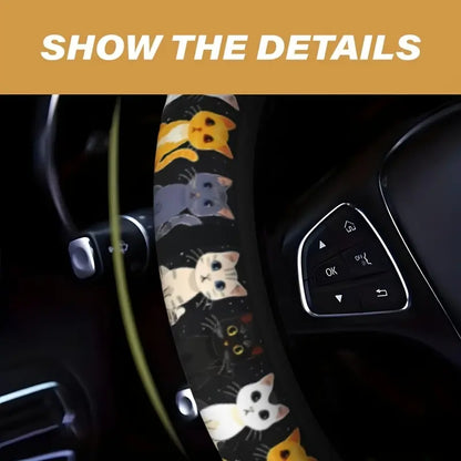 Cute Cat Paw Print Steering Wheel Cover
