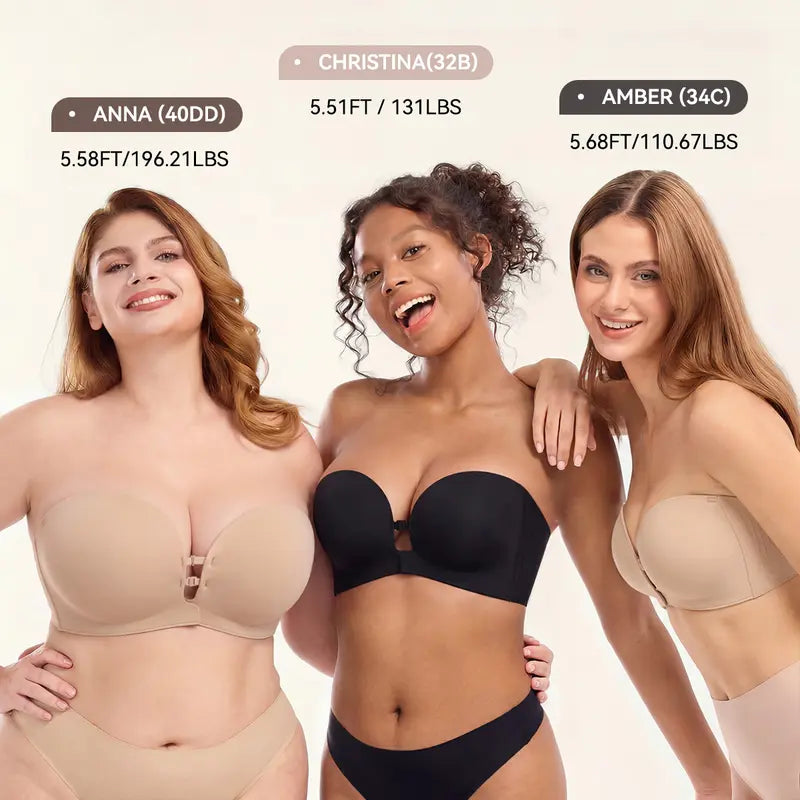 Womens Strapless Front Closure Bra